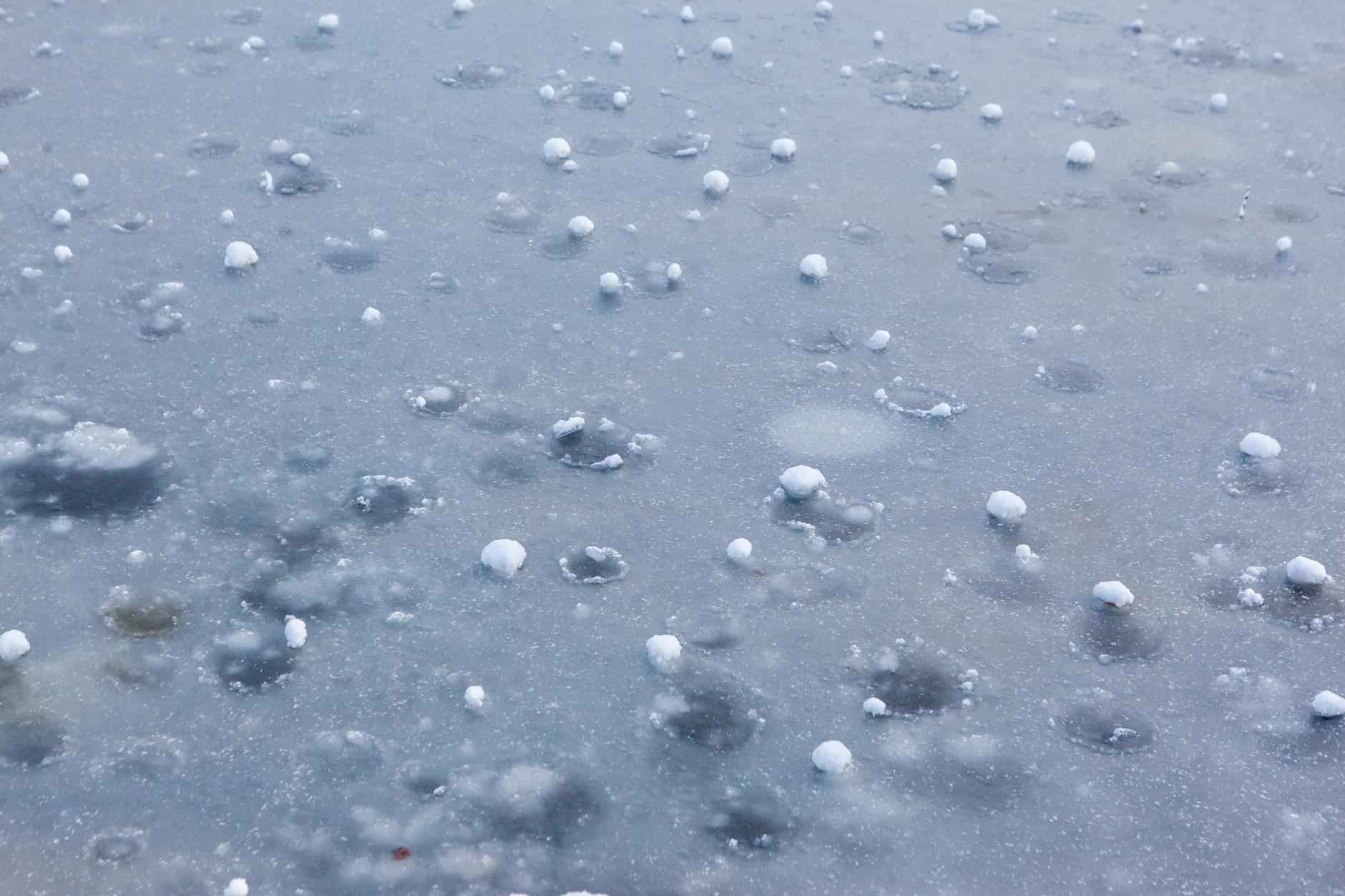 Hail stones on the ground after a Kansas storm